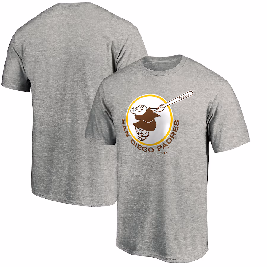 Men's San Diego Padres Heather Gray Cooperstown Collection Forbes T-Shirt - Puhuasuan
