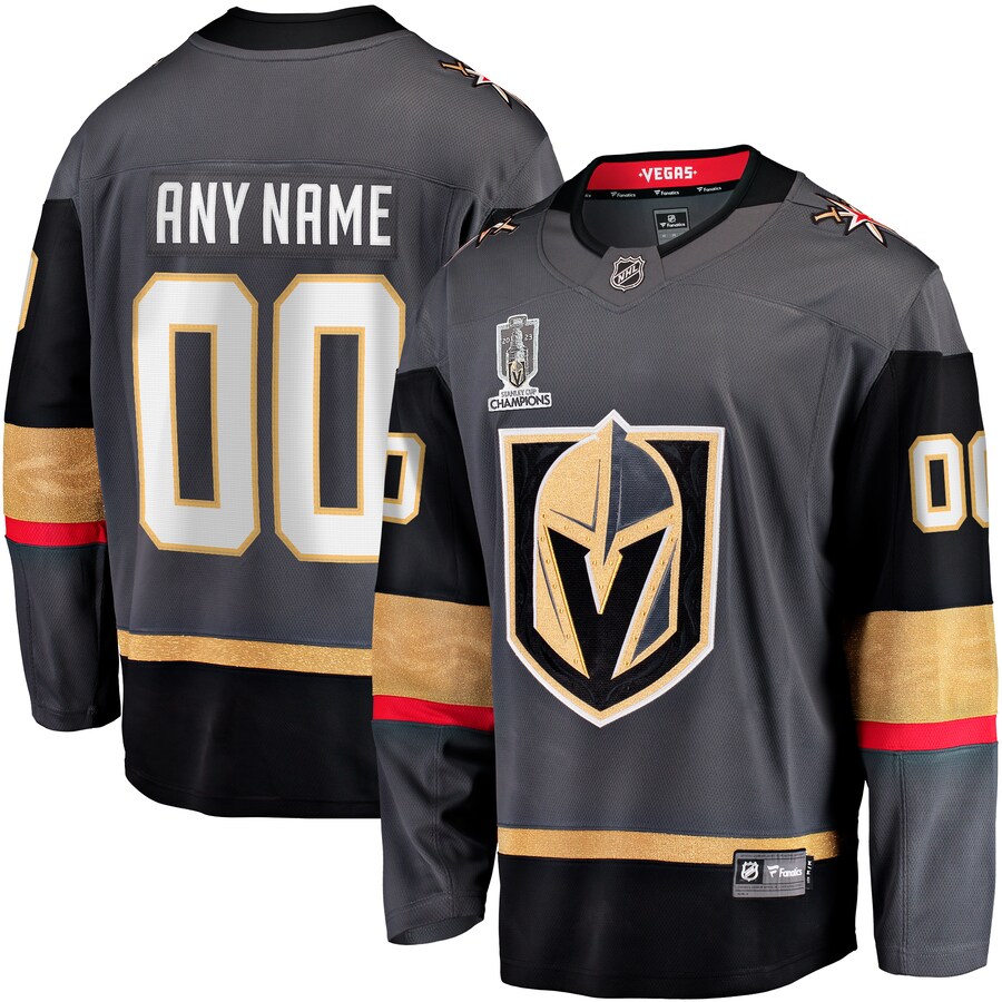Men's Vegas Golden Knights  Fanatics Branded Black 2023 Stanley Cup Champions Alternate Breakaway Custom Jersey - Puhuasuan
