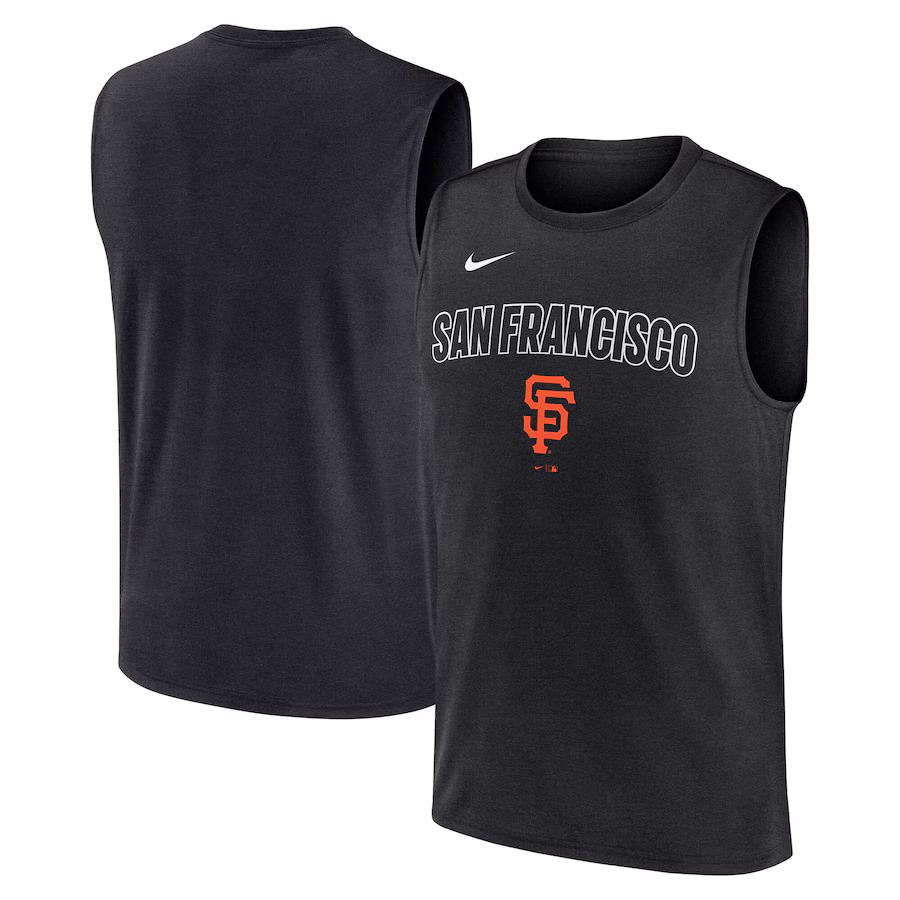 Men's San Francisco Giants Nike Black Knockout Performance Muscle Tank Top - Puhuasuan