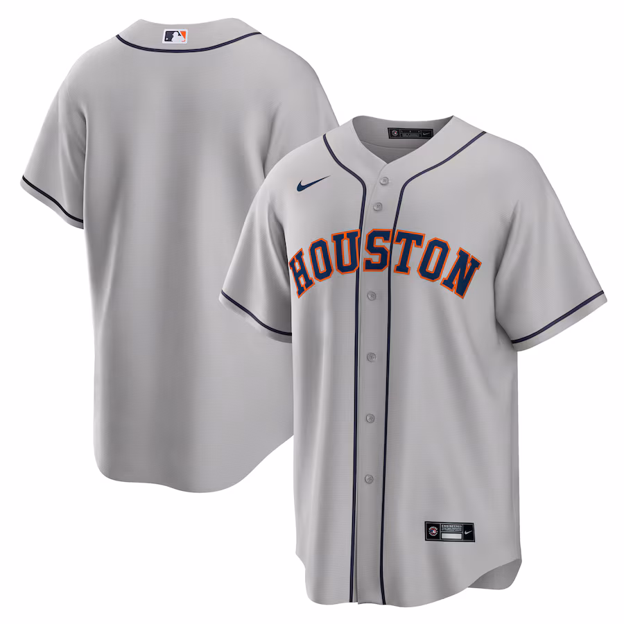 Men's Houston Astros Nike Gray Road Replica Team Jersey - Puhuasuan