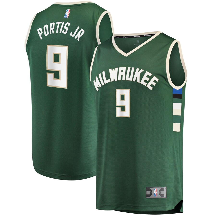Men's Milwaukee Bucks Bobby Portis Fanatics Green Fast Break Replica Jersey - Icon Edition - Puhuasuan