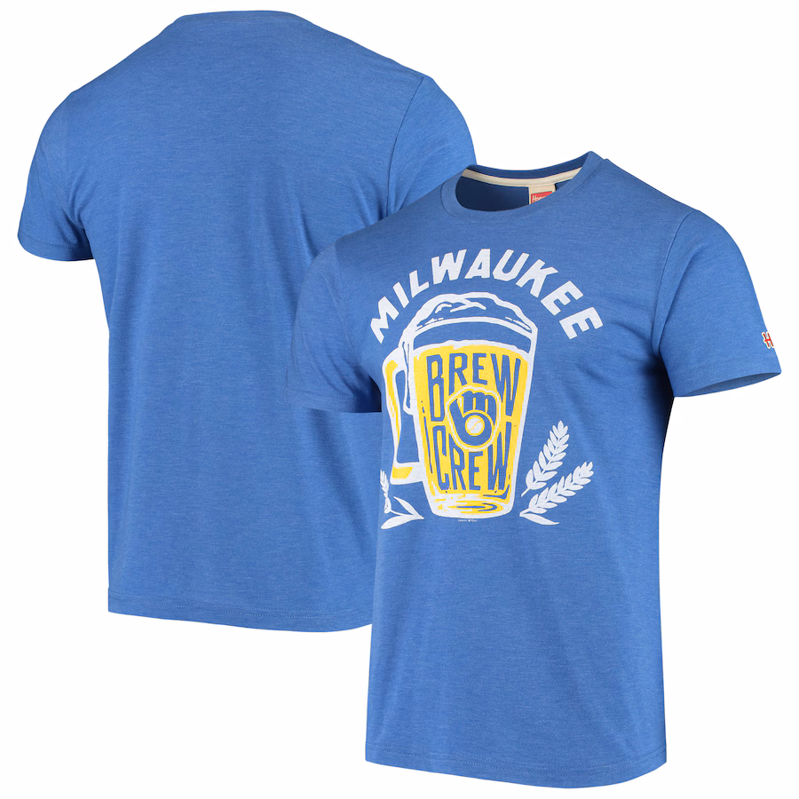 Men's Milwaukee Brewers Royal Hyperlocal Tri-Blend T-Shirt - Puhuasuan