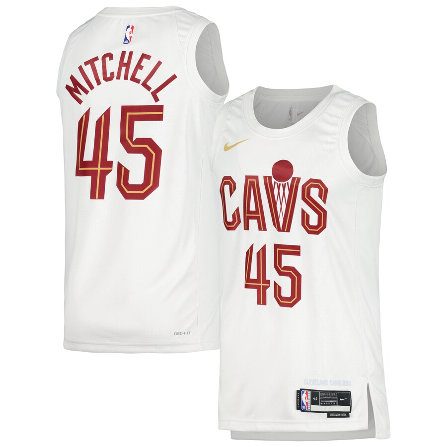 Unisex Cleveland Cavaliers Donovan Mitchell Nike White Swingman Jersey - Association Edition - Puhuasuan