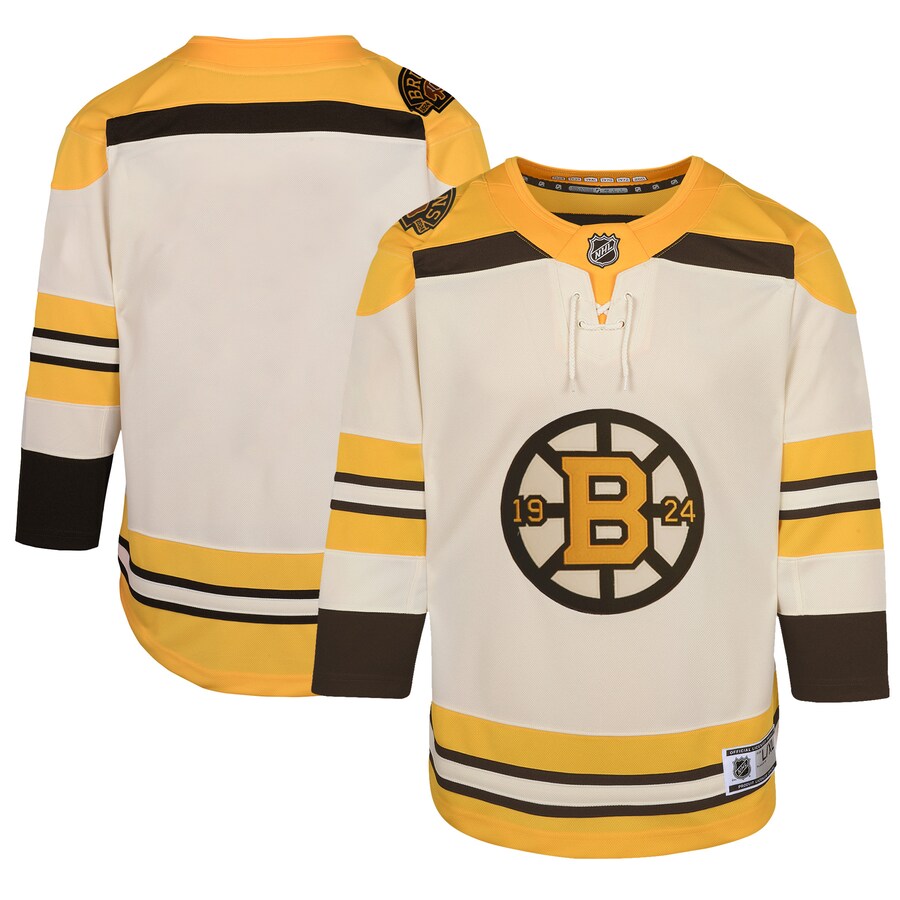 Youth Boston Bruins  Cream 100th Anniversary Premier Jersey - Puhuasuan