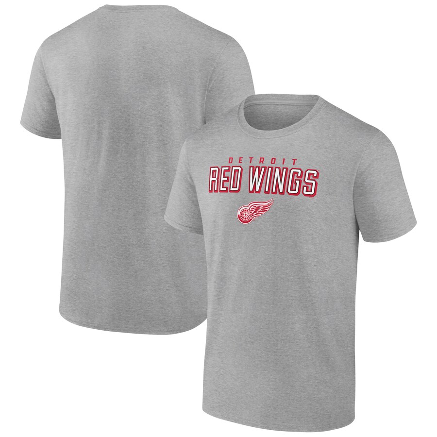 Men's Detroit Red Wings Heathered Gray Swagger T-Shirt - Puhuasuan