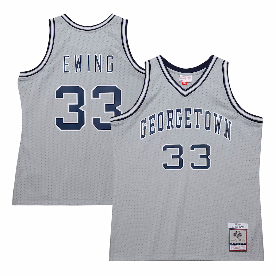 Men's Mitchell & Ness Patrick Ewing Gray Georgetown Hoyas 1983/84 Swingman Player Jersey - Puhuasuan