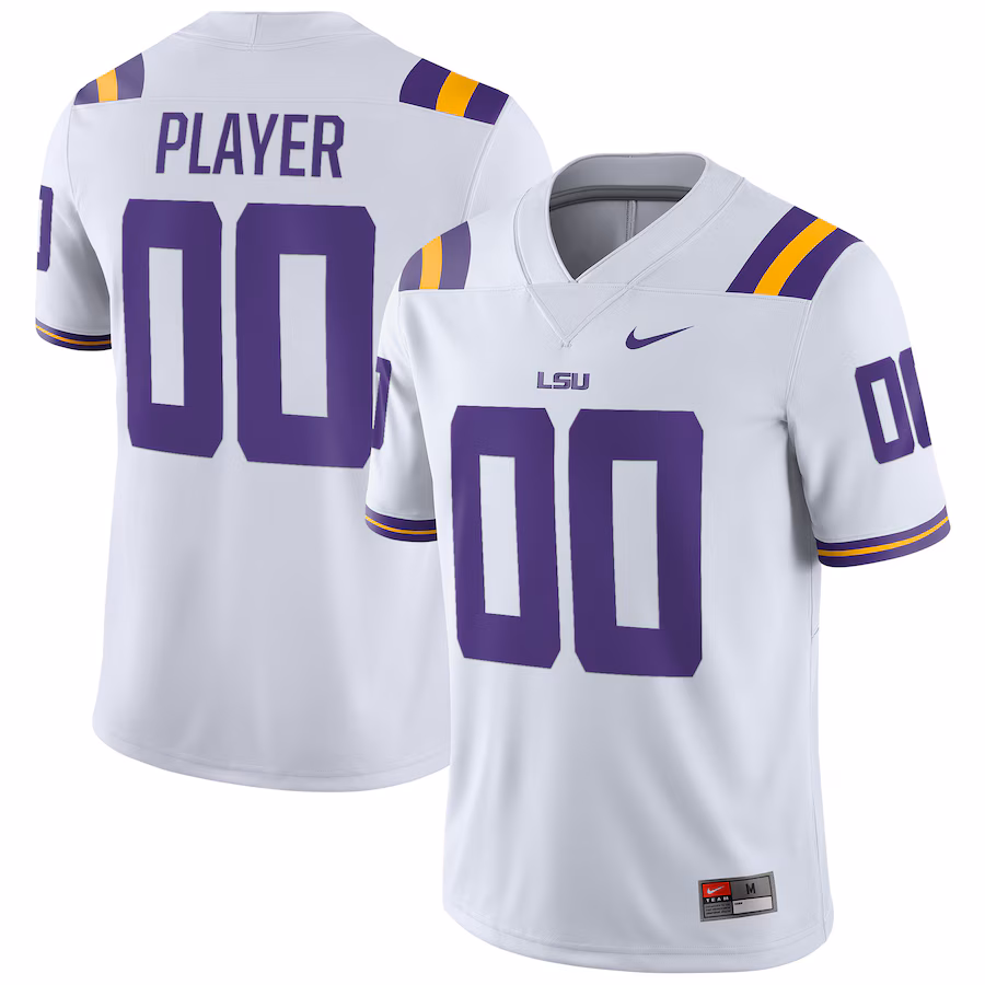 LSU Tigers Nike Pick-A-Player NIL Replica Football Jersey - White - Puhuasuan