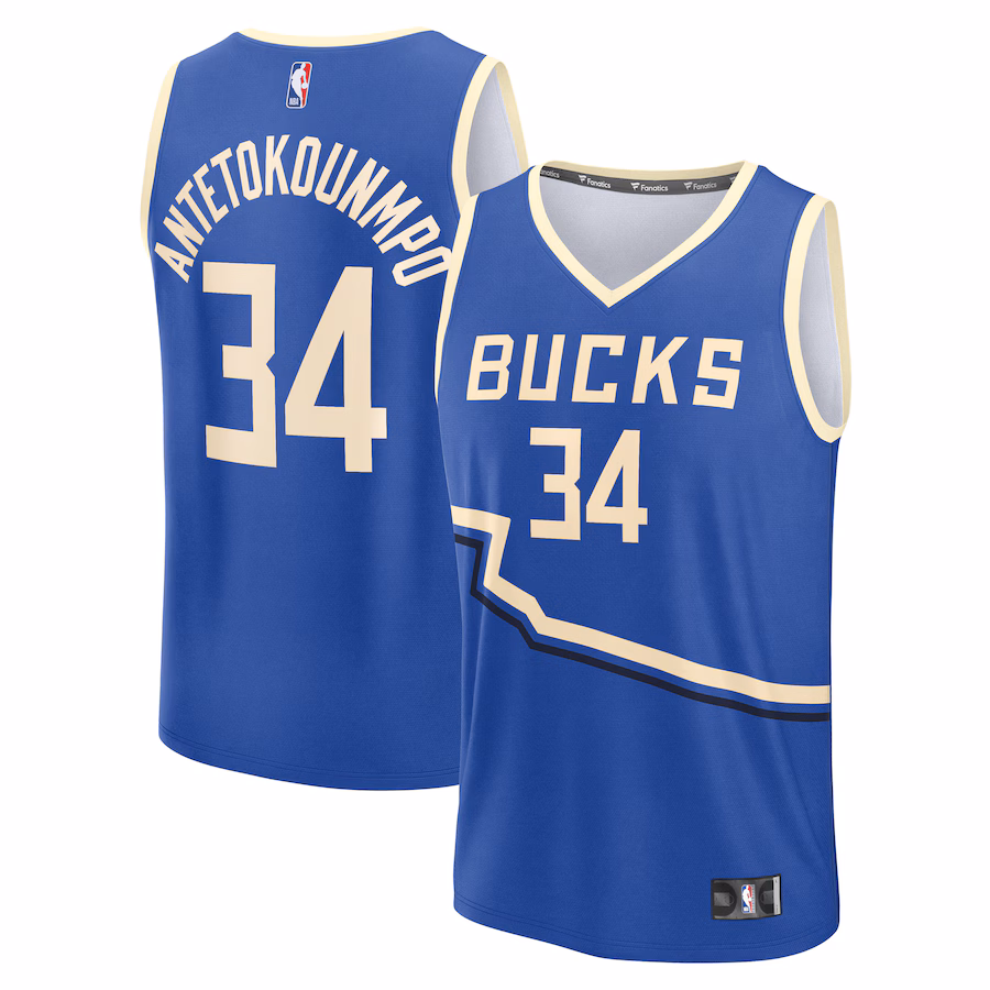 Youth Milwaukee Bucks Giannis Antetokounmpo Fanatics Royal 2024/25 Fast Break Player Jersey - City Edition - Puhuasuan