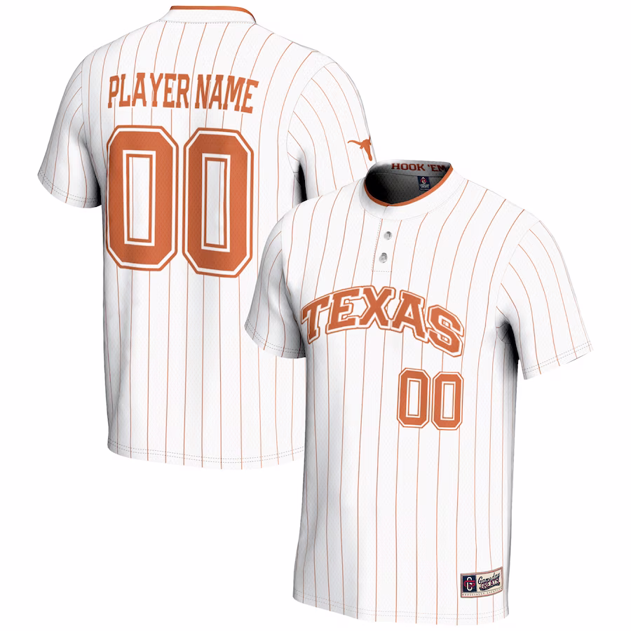 Texas Longhorns GameDay Greats Unisex  NIL Pick-A-Player Lightweight Softball Jersey - White - Puhuasuan