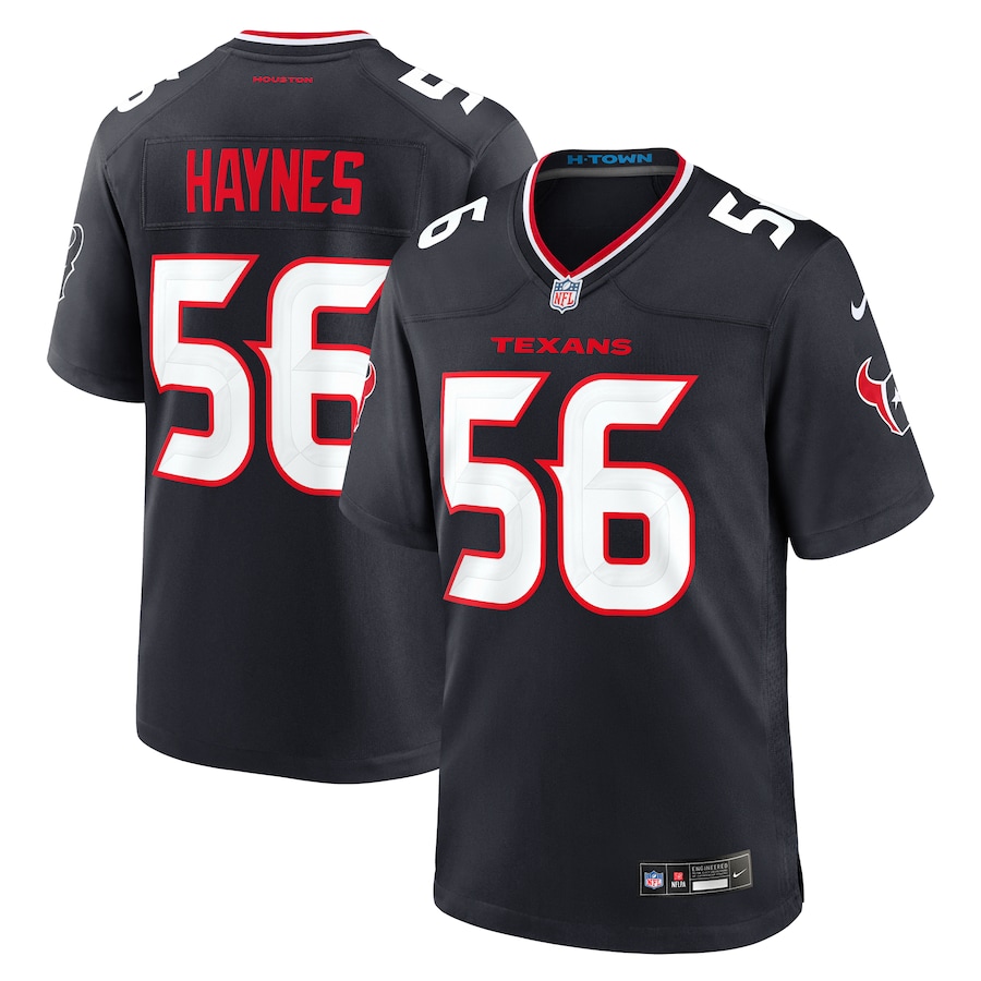Men's Houston Texans Marcus Haynes Nike Navy Team Game Jersey - Puhuasuan