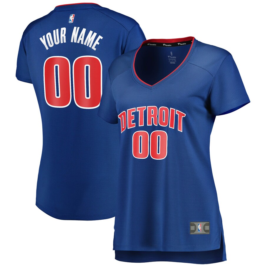 Women's Detroit Pistons Fanatics Royal Fast Break Custom Jersey - Icon Edition - Puhuasuan