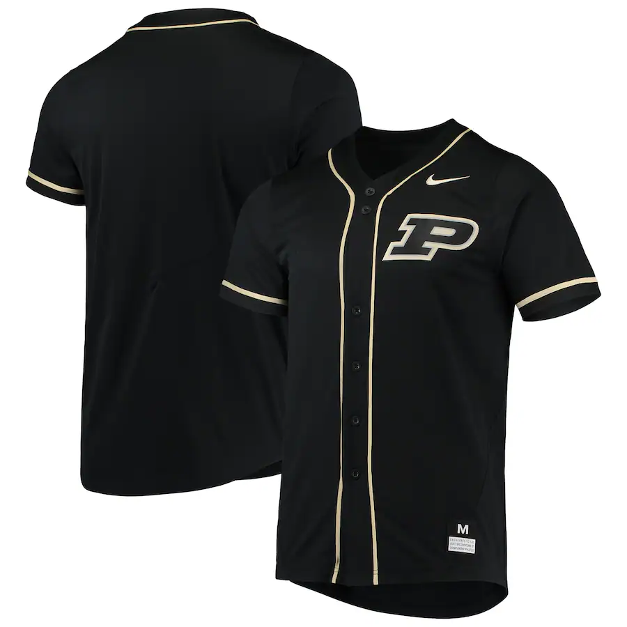 Purdue Boilermakers Nike Replica Baseball Jersey - Black - Puhuasuan