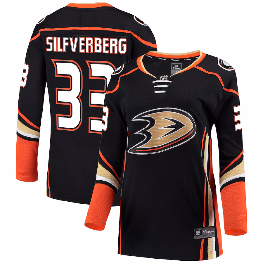 Women's Anaheim Ducks Jakob Silfverberg Fanatics Black Breakaway Jersey - Puhuasuan