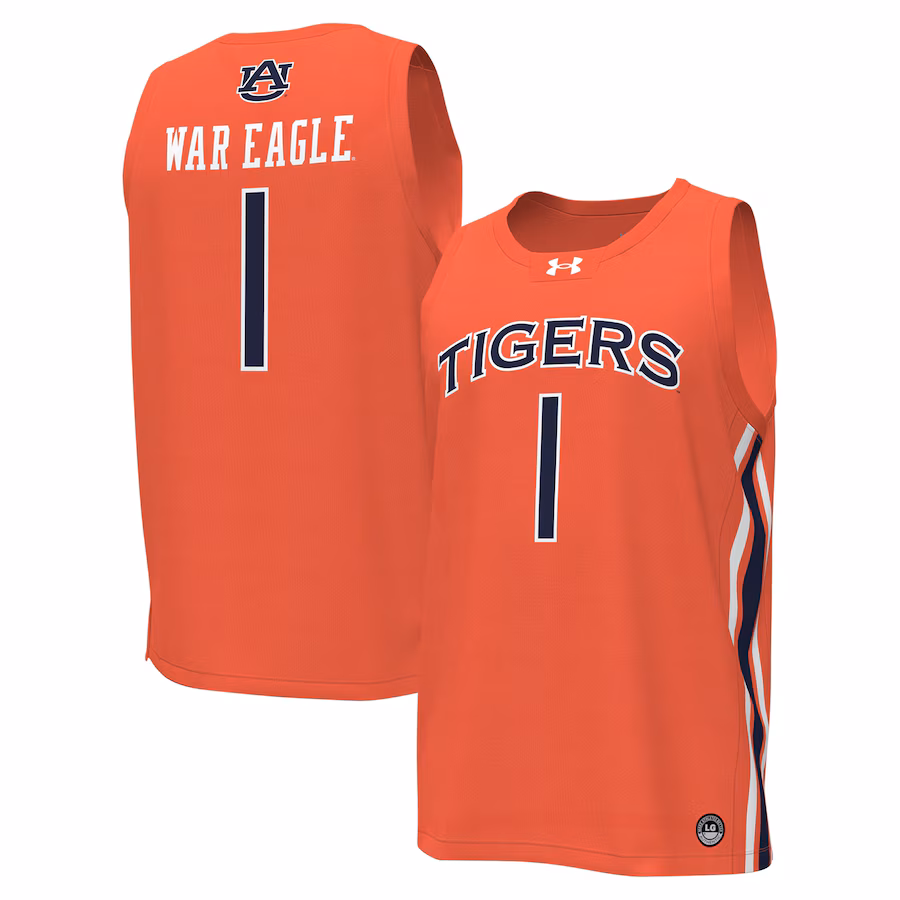 Men's Under Armour #1 Orange Auburn Tigers Replica Basketball Jersey - Puhuasuan