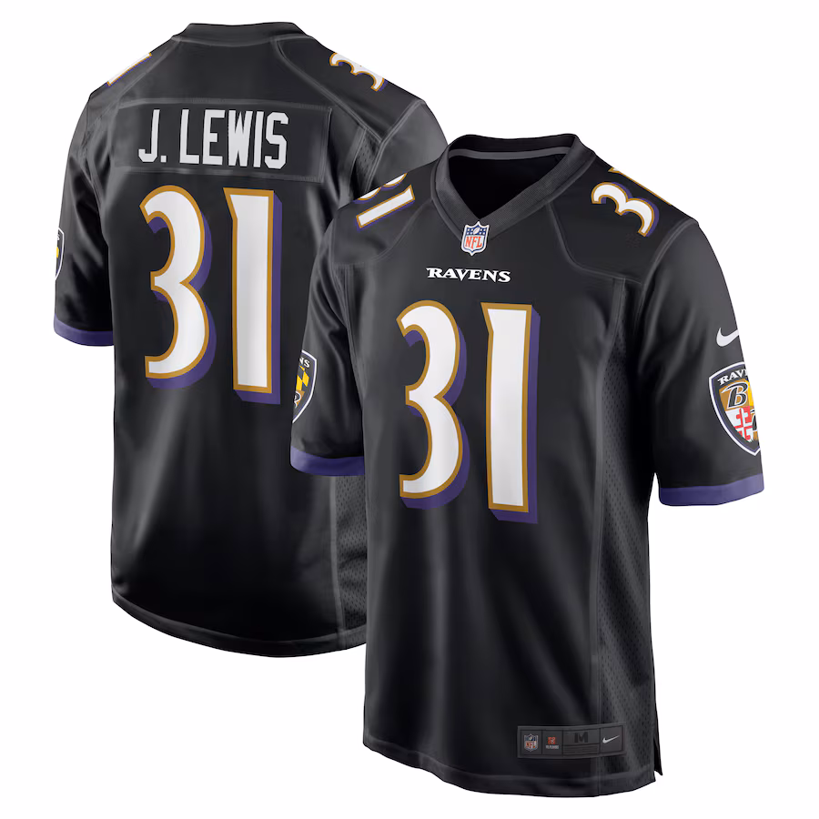 Men's Baltimore Ravens Jamal Lewis Nike Black Retired Player Jersey - Puhuasuan