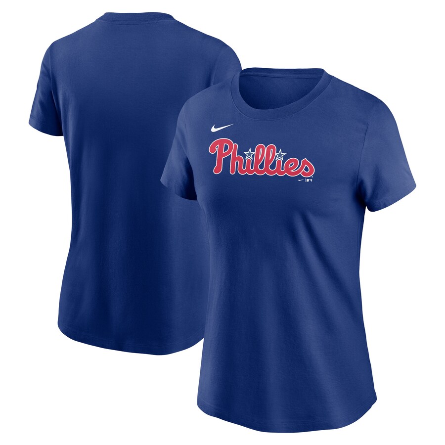 Women's Philadelphia Phillies Nike Royal Fuse Wordmark T-Shirt - Puhuasuan