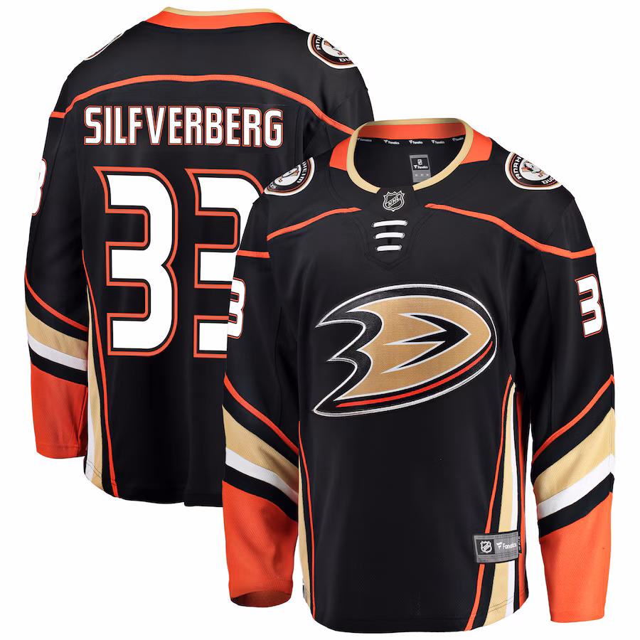 Men's Anaheim Ducks Jakob Silfverberg Fanatics Black Breakaway Player Jersey - Puhuasuan