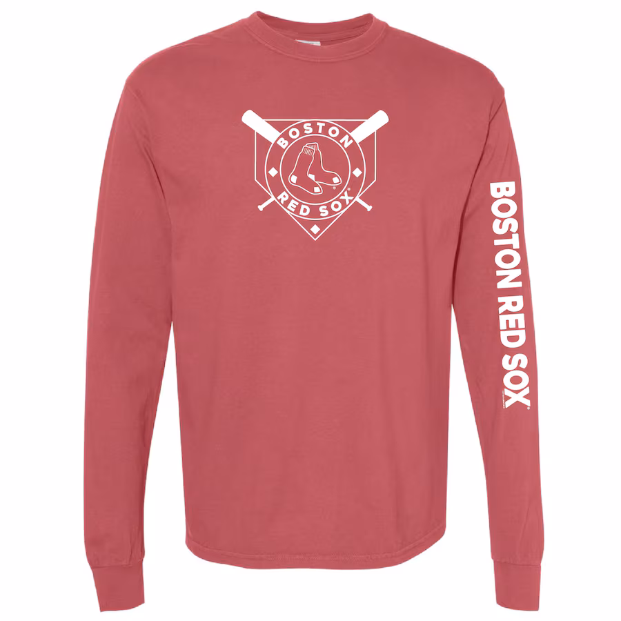 Women's Boston Red Sox Soft as a Grape Red Pigment Dye Long Sleeve T-Shirt - Puhuasuan