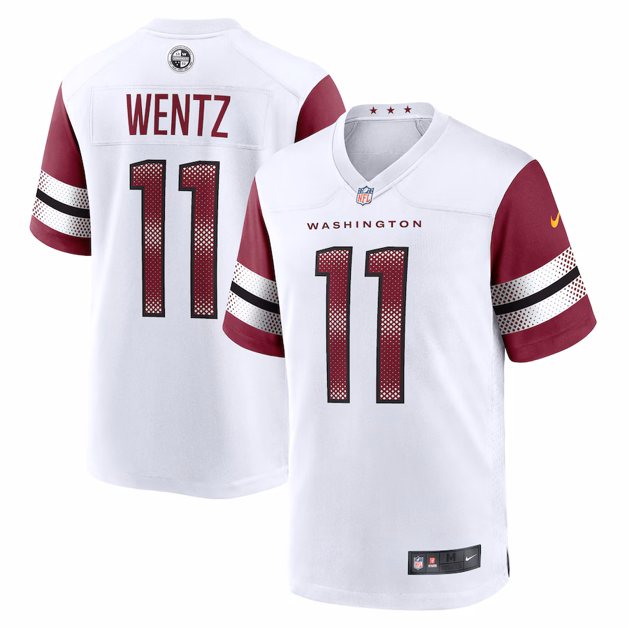 Men's Washington Commanders Carson Wentz Nike White Game Jersey - Puhuasuan