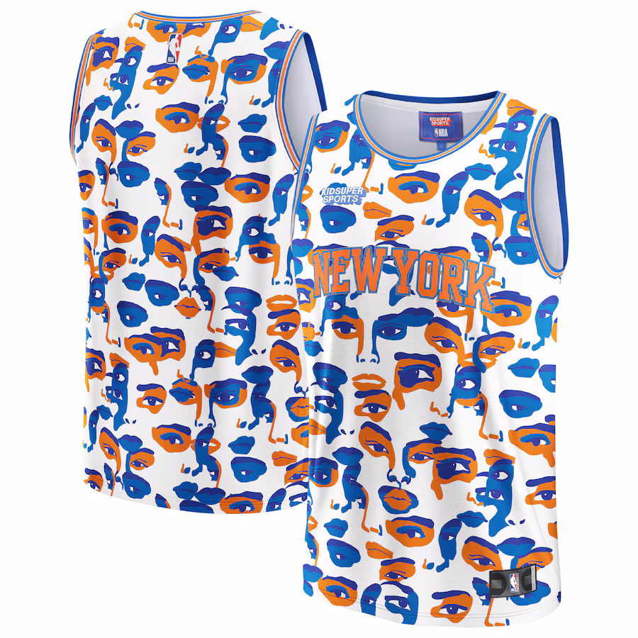 Unisex New York Knicks NBA & KidSuper Studios by Fanatics White Hometown Jersey - Puhuasuan