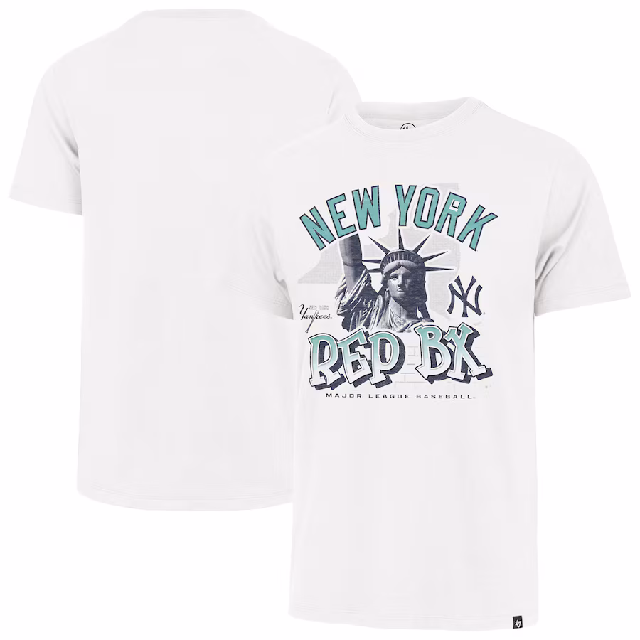 Men's New York Yankees '47 White Distressed Statue T-Shirt - Puhuasuan