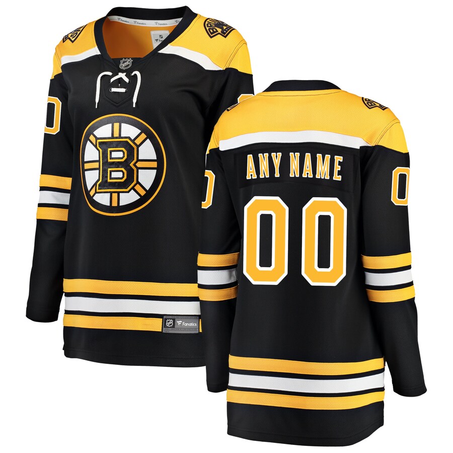 Women's Boston Bruins Fanatics Branded Black Home Breakaway Custom Jersey - Puhuasuan