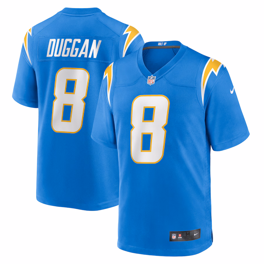 Men's Los Angeles Chargers Max Duggan Nike Powder Blue Team Game Jersey - Puhuasuan