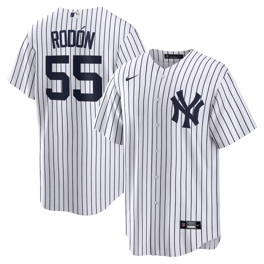 Men's New York Yankees Carlos Rodon Nike White/Navy Home Official Player Jersey - Puhuasuan