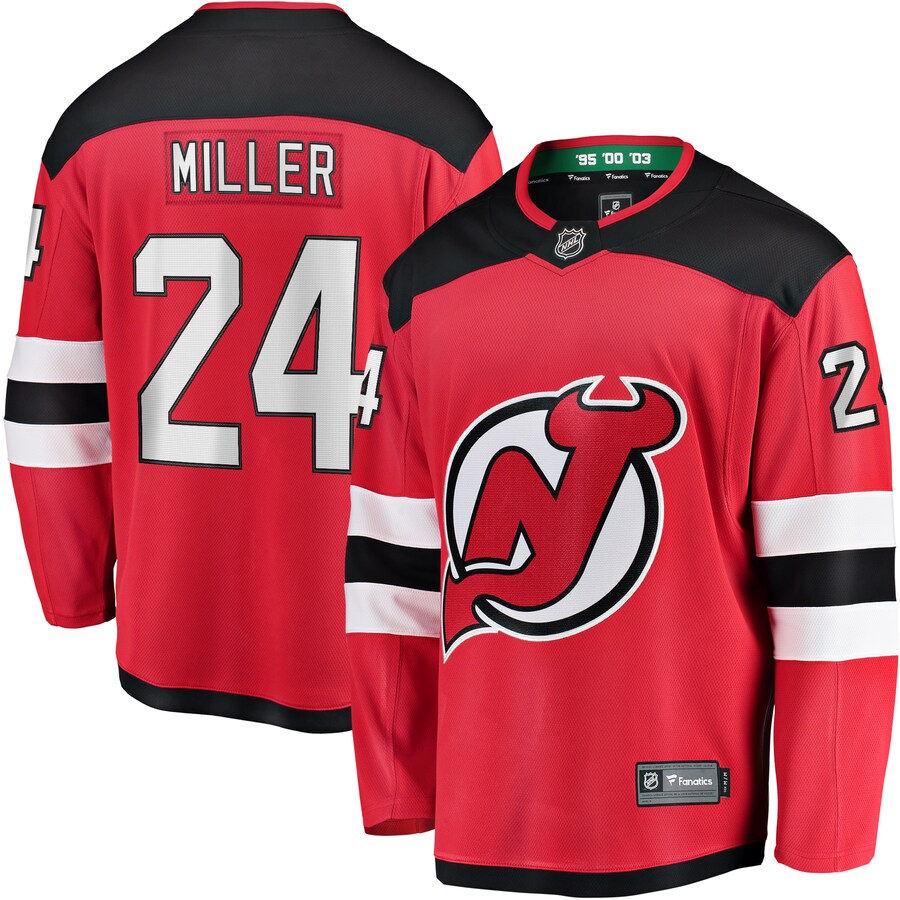 Men's New Jersey Devils Colin Miller Fanatics Branded Red Home Breakaway Jersey - Puhuasuan
