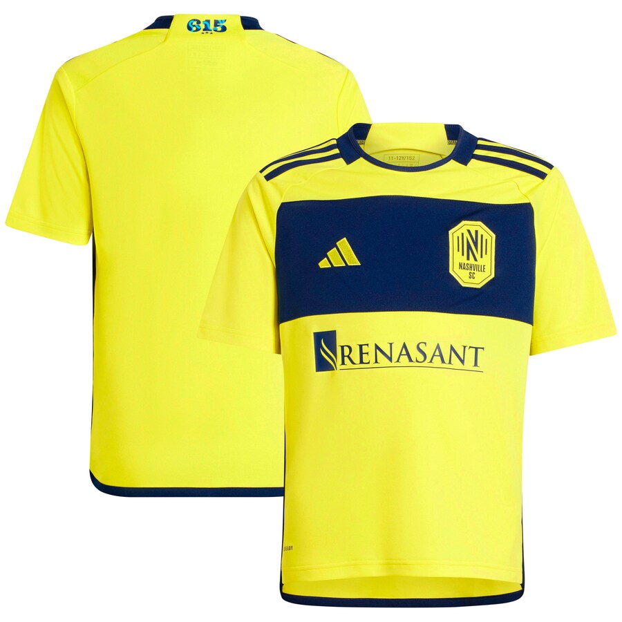 Youth Nashville SC  adidas Yellow 2024 The 615 Kit Replica Jersey - Puhuasuan