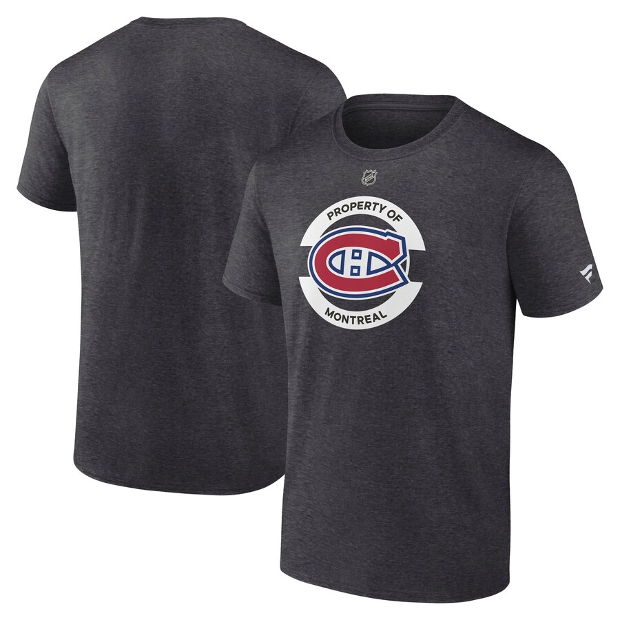 Men's Montreal Canadiens Fanatics Heather Charcoal Authentic Pro Core Secondary T-Shirt - Puhuasuan