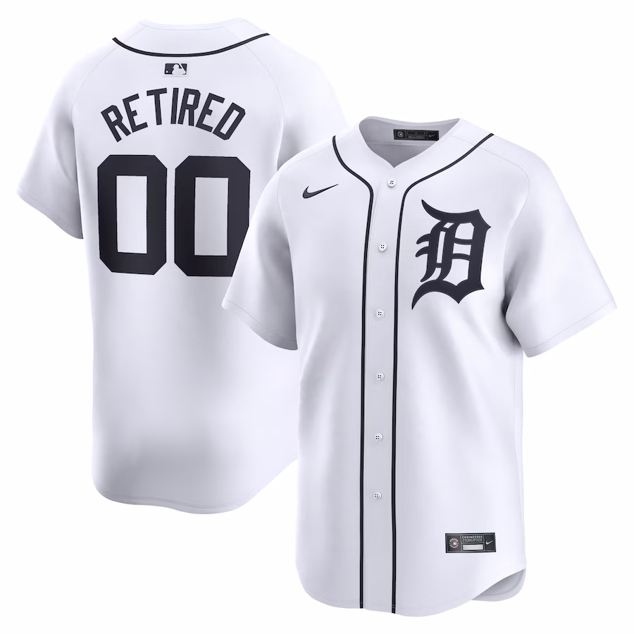 Men's Detroit Tigers Nike White Home Limited Pick-A-Player Retired Roster Jersey - Puhuasuan