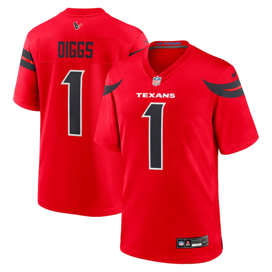 Men's Houston Texans Stefon Diggs Nike Red Alternate Game Jersey - Puhuasuan