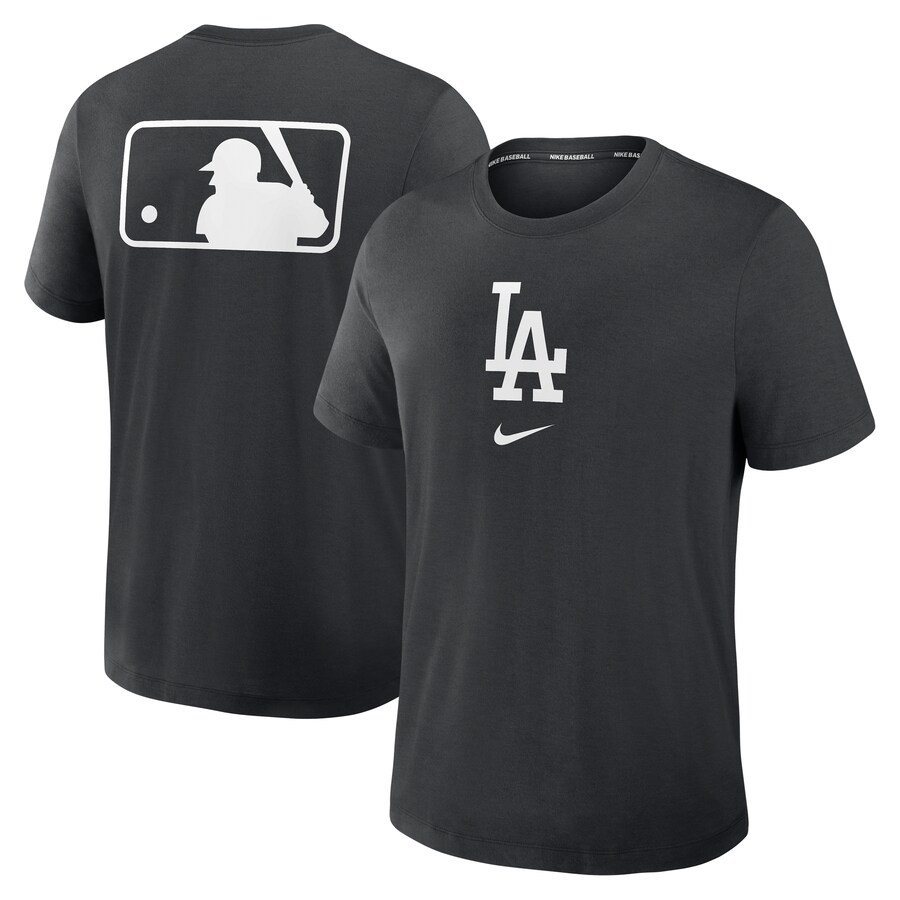 Men's Los Angeles Dodgers Nike Black Authentic Collection Early Work Tri-Blend Performance T-Shirt - Puhuasuan