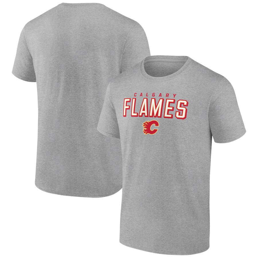 Men's Calgary Flames Heathered Gray Swagger T-Shirt - Puhuasuan