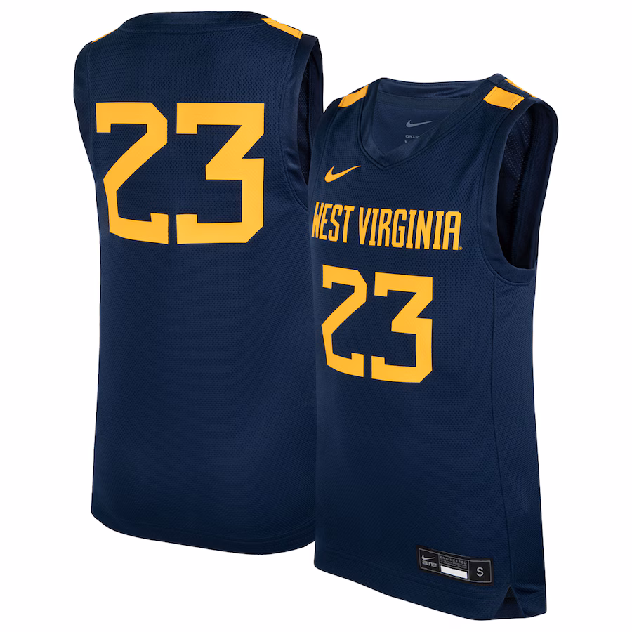 #23 West Virginia Mountaineers Nike Youth Icon Replica Basketball Jersey - Navy - Puhuasuan