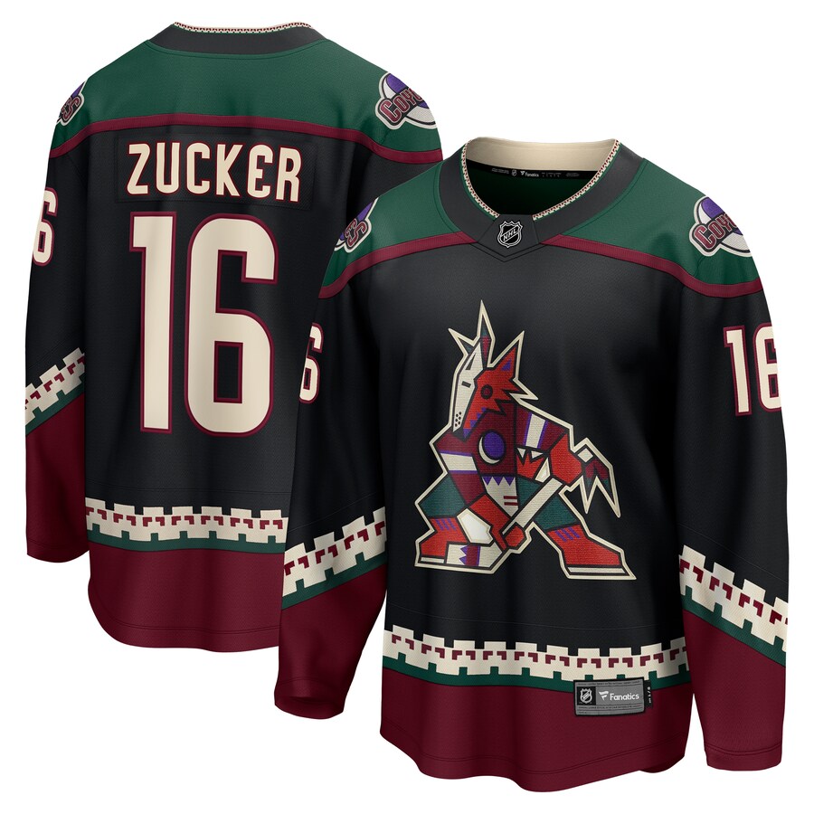 Men's Arizona Coyotes Jason Zucker Fanatics Branded Black Home Breakaway Jersey - Puhuasuan
