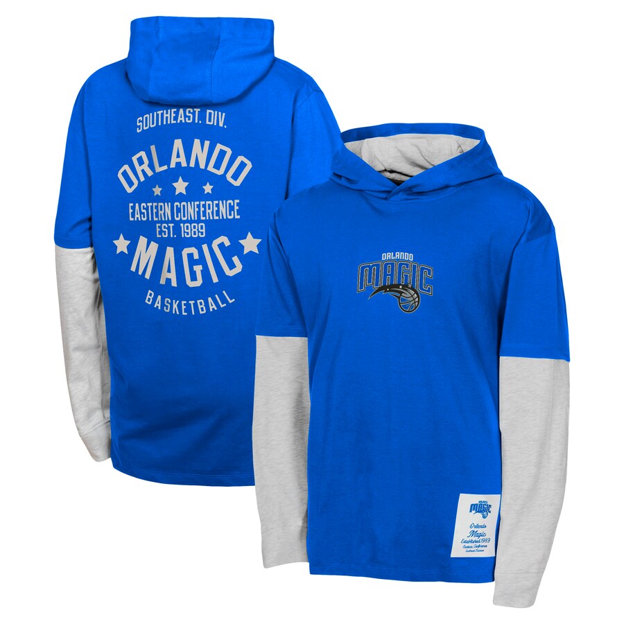 Youth Orlando Magic Blue Small Ball Long Sleeve Hoodie T-Shirt - Puhuasuan