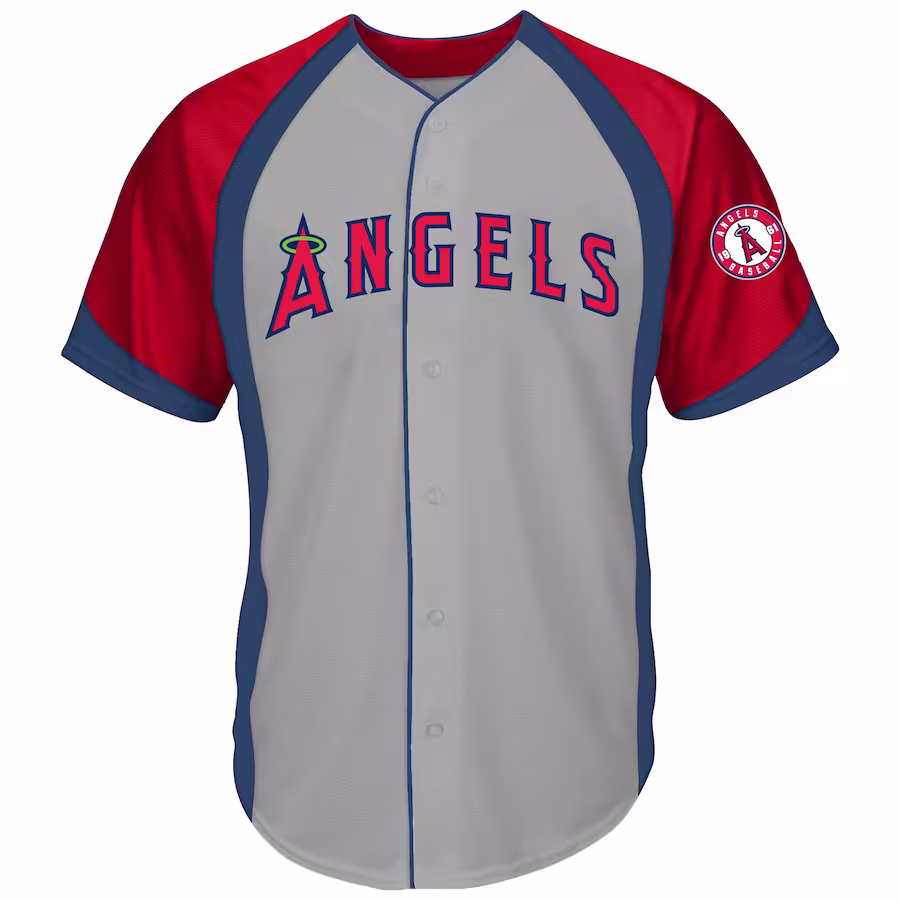 Men's Los Angeles Angels  Profile Gray Big & Tall Colorblock Team Fashion Jersey - Puhuasuan