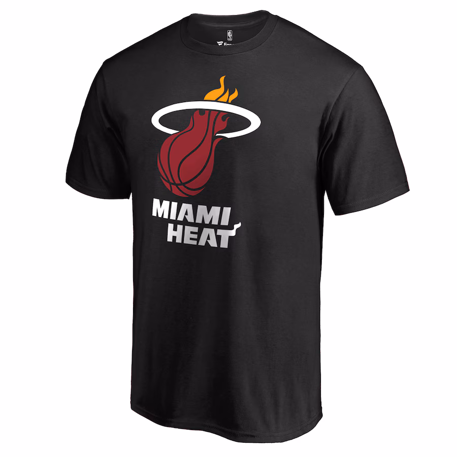 Men's Miami Heat Black Primary Logo T-Shirt - Puhuasuan