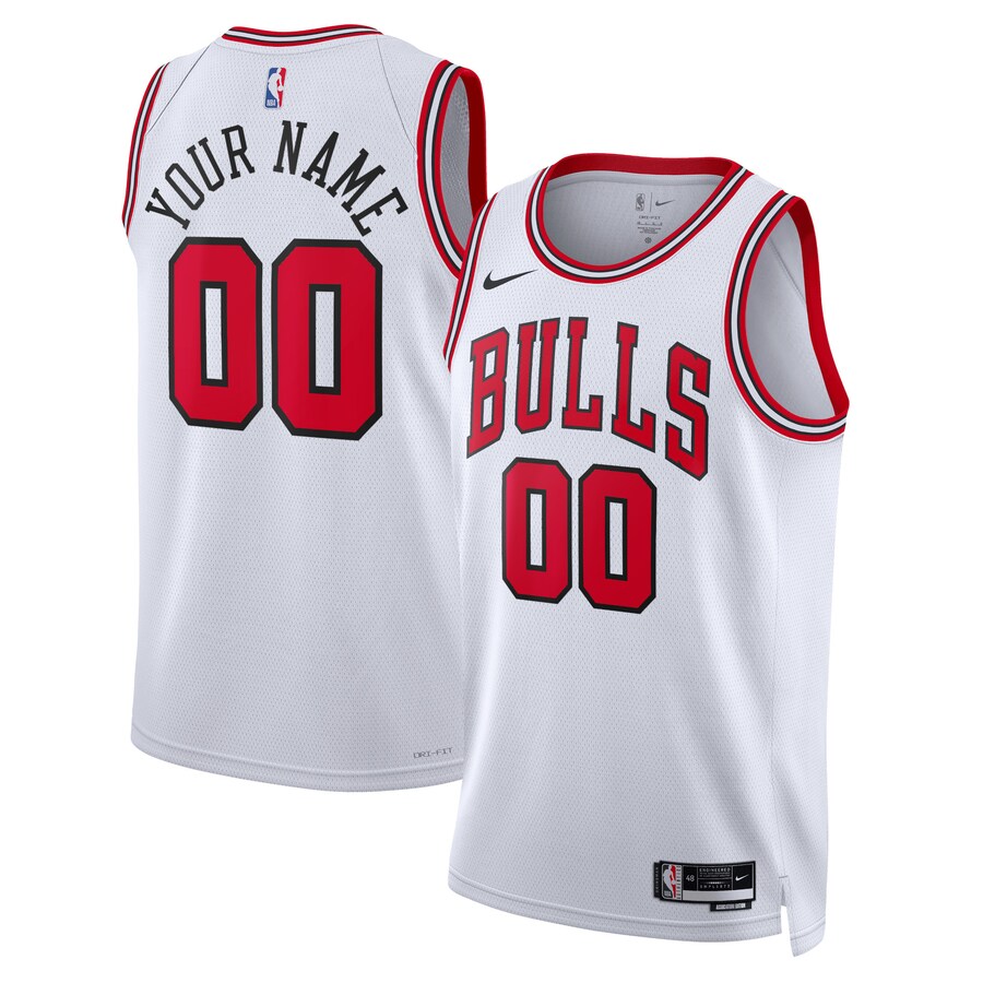 Unisex Chicago Bulls Nike White Swingman Custom Jersey - Association Edition - Puhuasuan