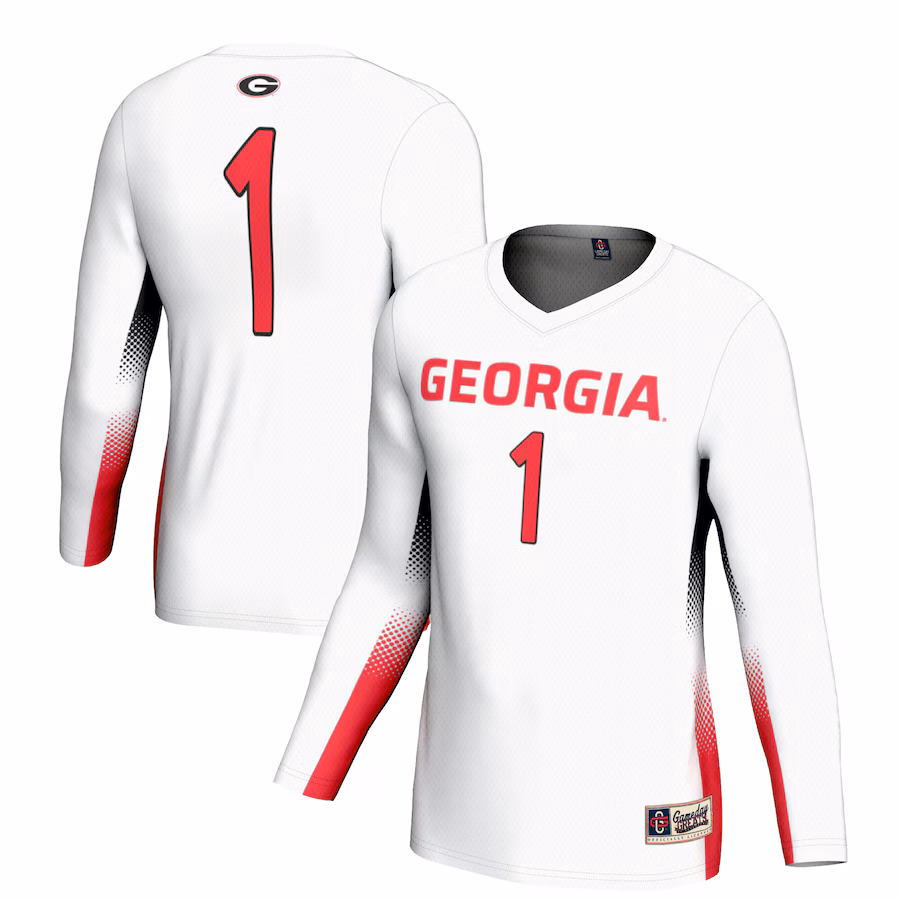Youth GameDay Greats #1 White Georgia Bulldogs Lightweight Volleyball Jersey - Puhuasuan