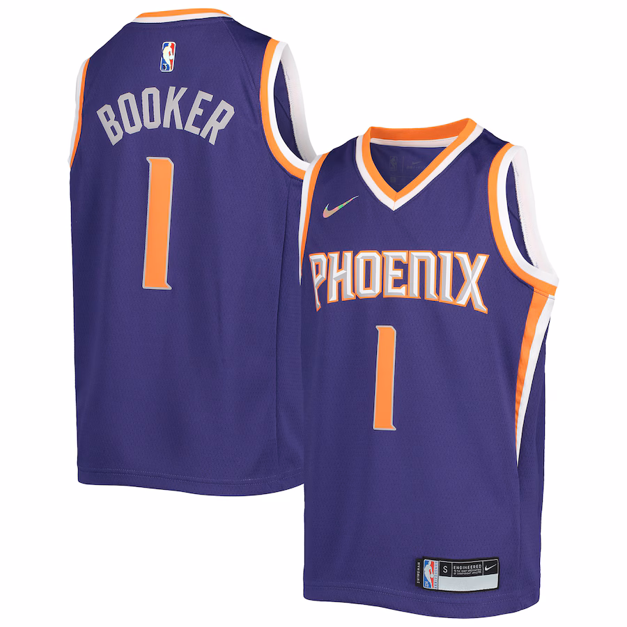 Youth Phoenix Suns Devin Booker Nike Purple 2021/22 Diamond Swingman Jersey - Icon Edition - Puhuasuan