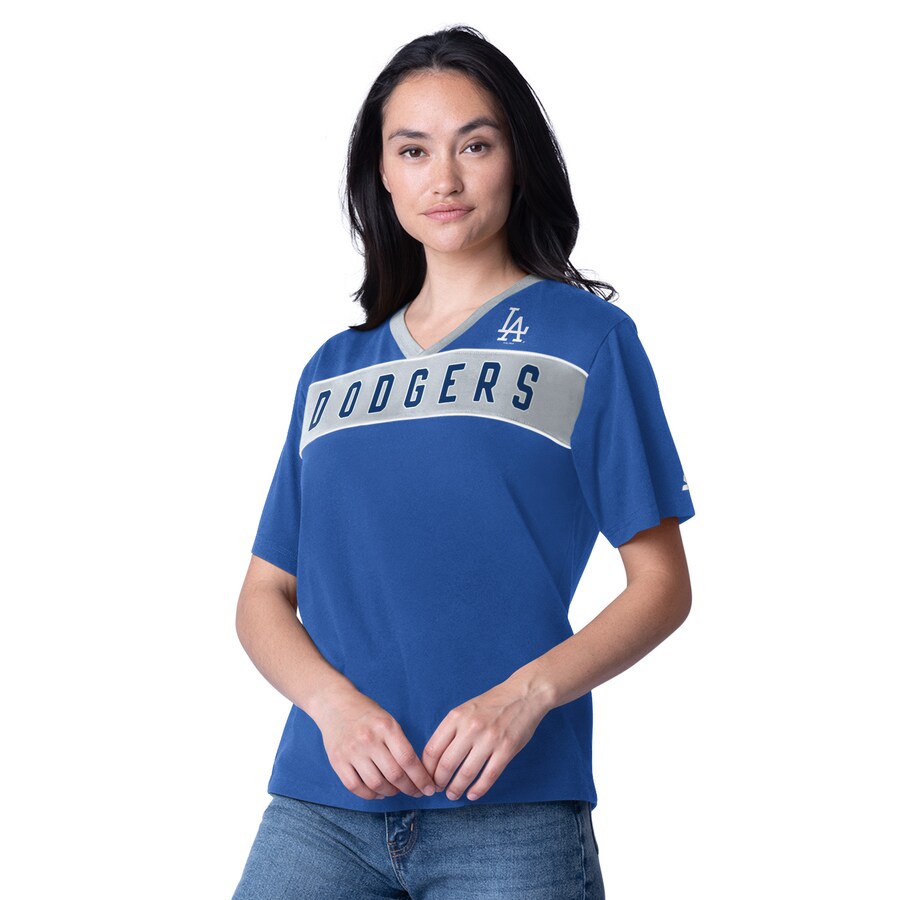 Women's Los Angeles Dodgers Starter Royal Game Day V-Neck T-Shirt - Puhuasuan