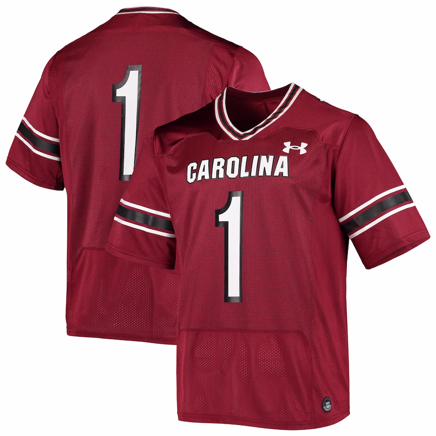 #1 South Carolina Gamecocks Under Armour Logo Replica Football Jersey - Garnet - Puhuasuan