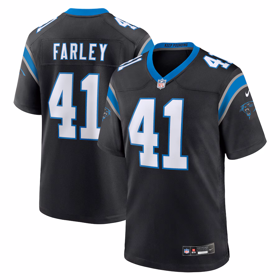 Men's Carolina Panthers Matthias Farley Nike  Black  Game Jersey - Puhuasuan