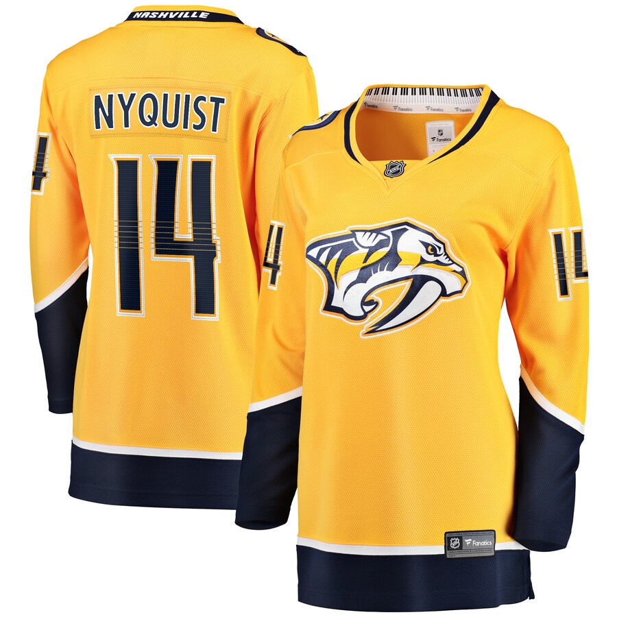 Women's Nashville Predators Gustav Nyquist Fanatics Branded Gold Home Breakaway Player Jersey - Puhuasuan