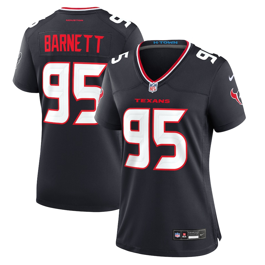 Women's Houston Texans Derek Barnett Nike Navy Team Game Jersey - Puhuasuan