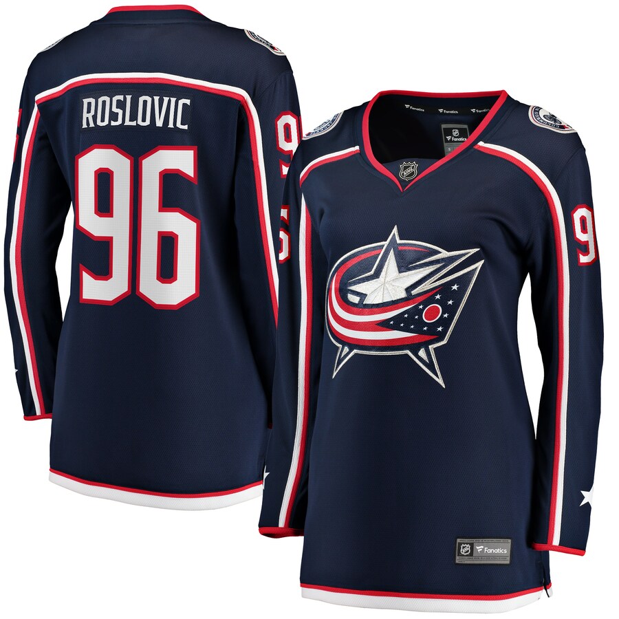 Women's Columbus Blue Jackets Jack Roslovic Fanatics Branded Navy Home Breakaway Jersey - Puhuasuan
