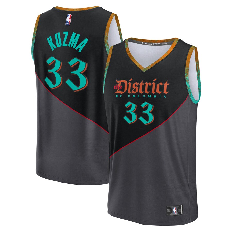 Youth Washington Wizards Kyle Kuzma Fanatics Black 2023/24 Fast Break Jersey - City Edition - Puhuasuan